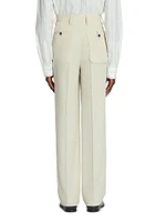 Loose Fit Wool-Blend Pants