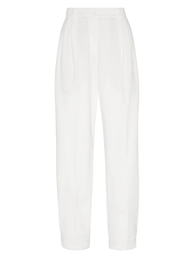 Techno Cotton Piqué Sartorial Baggy Trousers