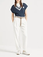 Techno Cotton Piqué Sartorial Baggy Trousers
