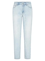Cotton and Linen Denim Traditional Fit Five Pocket Jeans