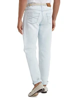 Cotton and Linen Denim Traditional Fit Five Pocket Jeans