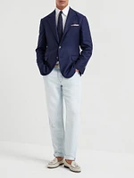 Cotton and Linen Denim Traditional Fit Five Pocket Jeans