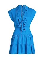 Mila Tiered Linen-Blend Minidress