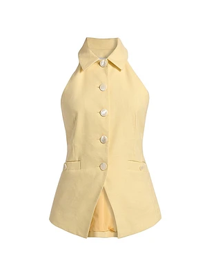 Orlinda Linen-Blend Vest
