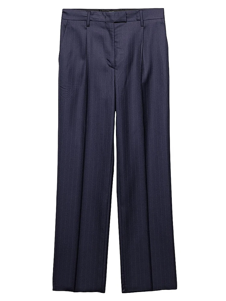 Wool Pinstripe Pants