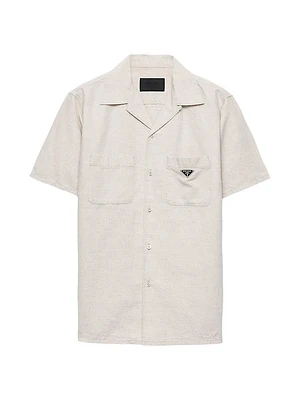 Short-Sleeved Chambray Shirt