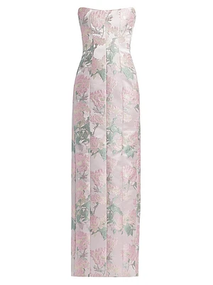 Odessa Brocade Strapless Gown