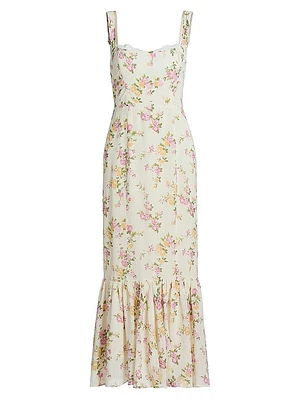 Irisa Floral Flounce Maxi Dress