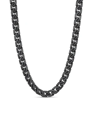 Curb Chain Angular Link Necklace Titanium