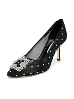 Embellished Polka Dot Mesh Pumps