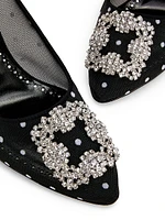 Embellished Polka Dot Mesh Pumps