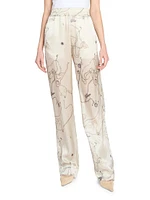 Printed Silk-Satin Pajama Trousers