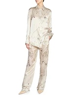 Printed Silk-Satin Pajama Trousers