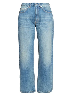 Bernie Mid-Rise Straight-Leg Crop Jeans