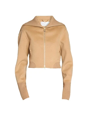 Rib-Knit Bomber Jacket