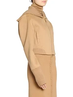Rib-Knit Bomber Jacket