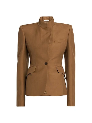 Stand Collar Wool-Mohair Jacket