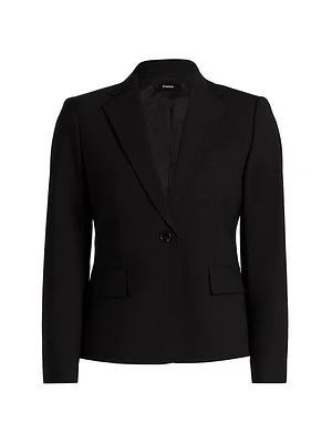 Slim-Fit Wool Single-Breasted Jacket