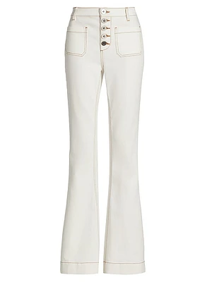 Cindy Stitched Cotton-Blend High-Rise Jean