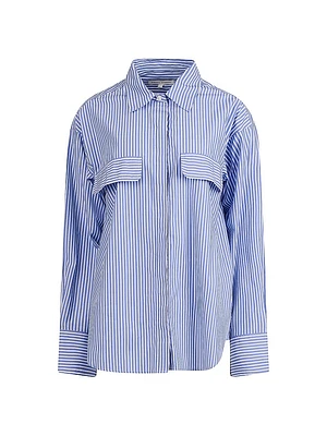 Skylar Striped Cotton Long-Sleeve Shirt