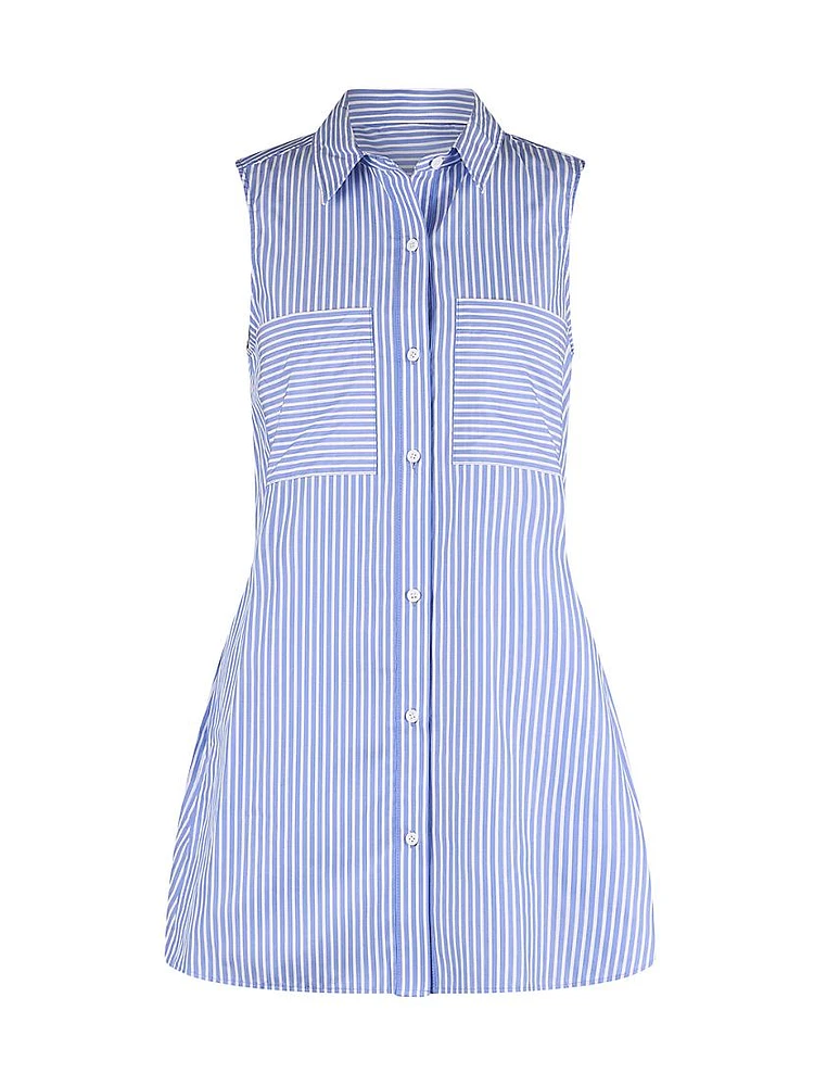 Cecilia Striped Cotton Playsuit