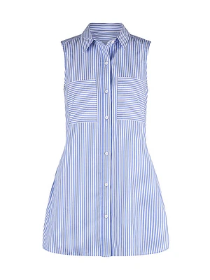 Cecilia Striped Cotton Playsuit