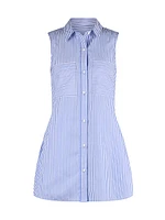 Cecilia Striped Cotton Playsuit