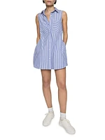 Cecilia Striped Cotton Playsuit