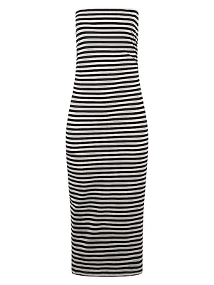 Bowie Striped Cotton Knit Tube Midi-Dress
