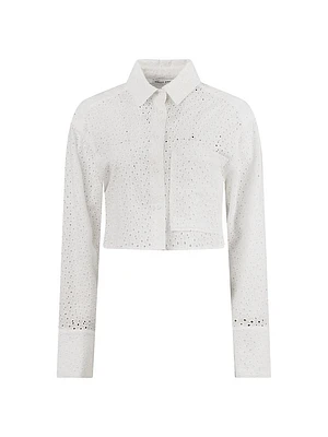 Juna Eyelet Cotton Crop Shirt