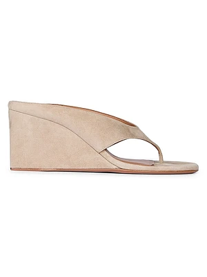 75MM Slip-On Suede Wedge Sandals