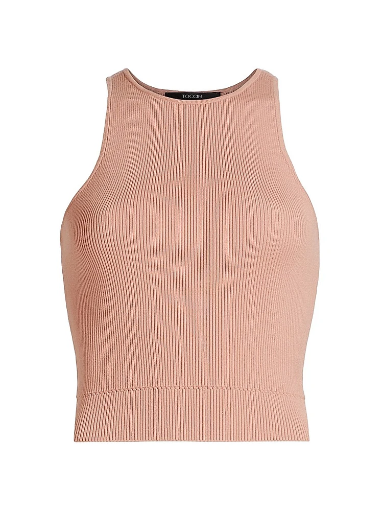 Avery Rib-Knit Racerback Crop Tank