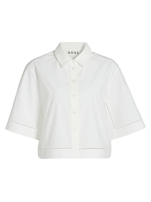 Ladder Embroidered Poplin Shirt
