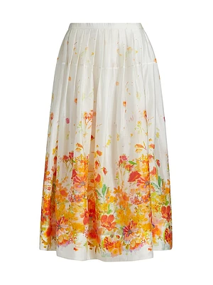 Alexia Floral Organza Midi-Skirt