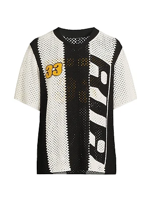 Paradise Vice Benjamin Race Stripe Open-Knit Sweater