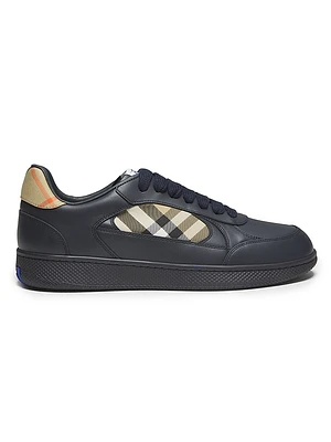 Check Low-Top Leather Sneakers