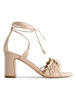 Ieda Floral Ankle Tie Heeled Sandals