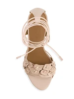 Ieda Floral Ankle Tie Heeled Sandals