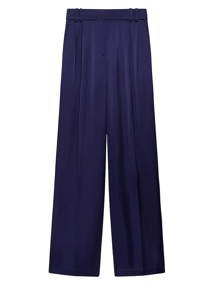 Satin Pleated Trousers