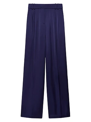 Satin Pleated Trousers
