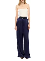 Satin Pleated Trousers