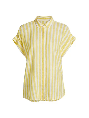 Jamie Striped Linen-Blend Shirt