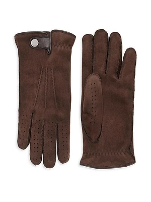 Suede Shearling Gloves