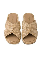 Raffia Crisscross Slides
