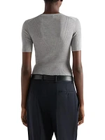 Silk Crewneck Sweater with Logo