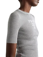 Silk Crewneck Sweater with Logo