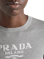 Silk Crewneck Sweater with Logo