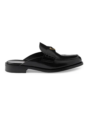 Brushed Leather Mules