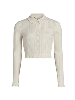 Lottie Pointelle-Knit Cardigan