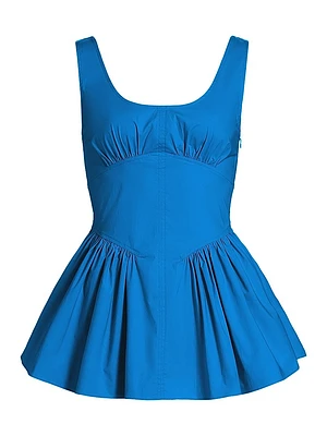 Bader Sleeveless Stretch Poplin Peplum Top